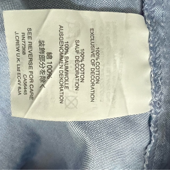 JCrew Scalloped Chambray Eyelet Sleeveless top, blue, sleeveless top, size 2 - Picture 6 of 6
